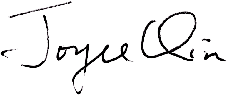 Signature of Joyce Qin, Co-Founder of Aloe